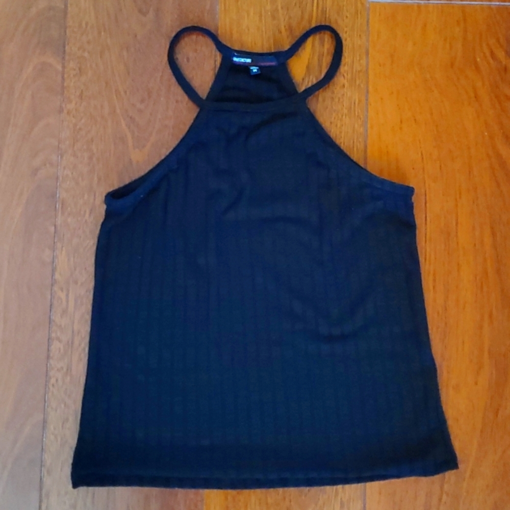 Black halter crop top